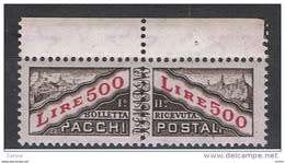San Marino - year 1956 unmounted complete set of 1 val -MNH- parcel post MI pk41