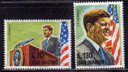 San Marino - year 1964  unmounted 2 val -complete set MNH- complete set JFK Kennedy