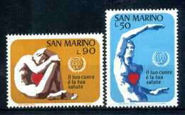 San Marino - year 1972  unmounted complete set of2 val -MNH-Year of the heart
