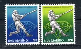 San Marino - year 1978 unmounted 2 val -complete set MNH- baseball