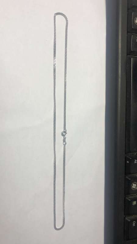 9K- Genuine 9 carat White Gold , Curb Necklace cm 45 long, link is 2.2 mm wide