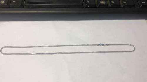 9K- Genuine 9 carat White Gold square Franco 1.8 mm wide link ,cm 45 long Necklace