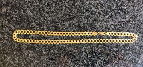 9K -- 9 carat solid Gold - Gents Necklace 55 cm. long- 8.5 mm wide