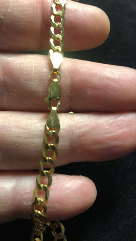 9k genuine,solid 9 carat Yellow Gold, Gents necklace cm 60 x 5 mm .wide