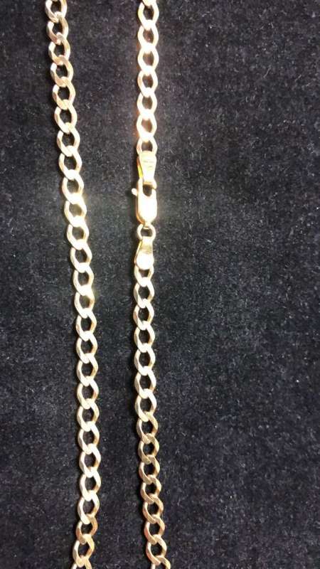 9k genuine,solid 9 carat Yellow Gold, Gents necklace cm 60 x 4.2 mm. wide