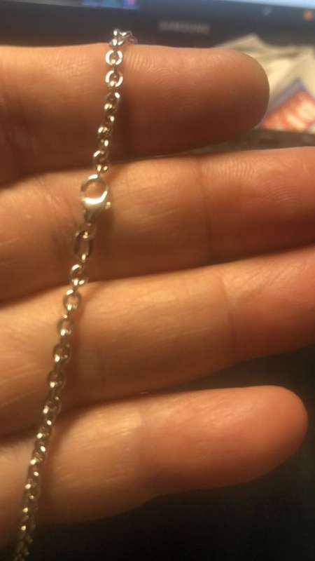 18 K/ genuine 18 carat solid White Gold - 2.8 mm wide anchor link ---- cm 45 necklace