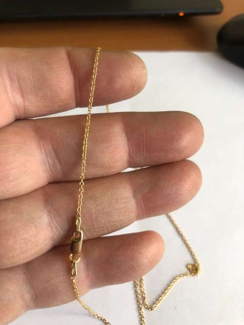 genuine 9 carat ----Imported Fine round anchor gold necklace ---- cm 42----clearance item