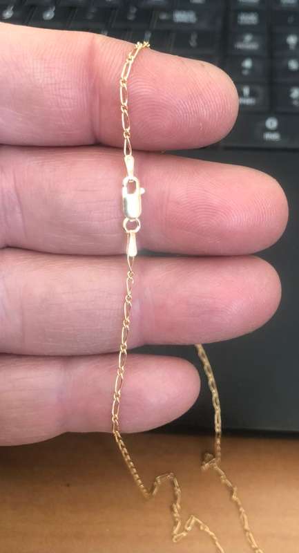 genuine 9 carat ----Imported Fine Gold alternate 1/1 necklace ---- cm 45----clearance item