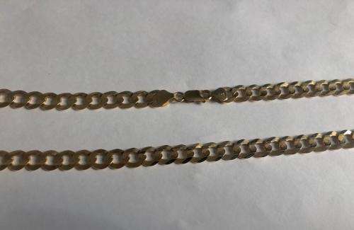9k solid 9  carat  Gold ---------Gents Curb  Necklace-----  cm 55  long ----- 8.5mm. wide