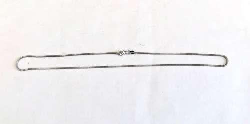 9k solid 9 carat white Gold, Imported square Snake necklace cm 45 long - mm 1,0wide