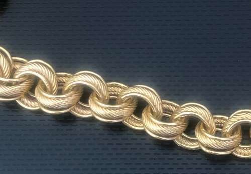9 K-9 carat solid Gold, Imported Belcher-Rolo` 10 mm.round bracelet with signoretti clasp
