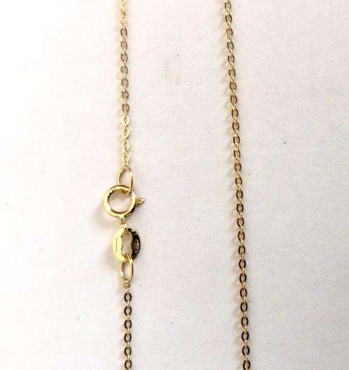 18k Genuine 18carat Yellow Gold, DIamond cut Flat Anchor link necklace - long cm 45