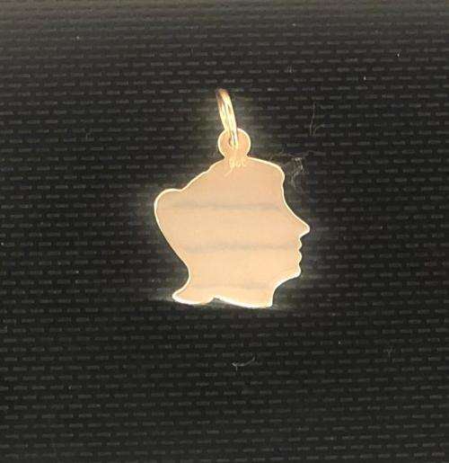 9k solid 9 carat Gold - Granny bracelet Girl disc profile --- 18 x 15 mm wide