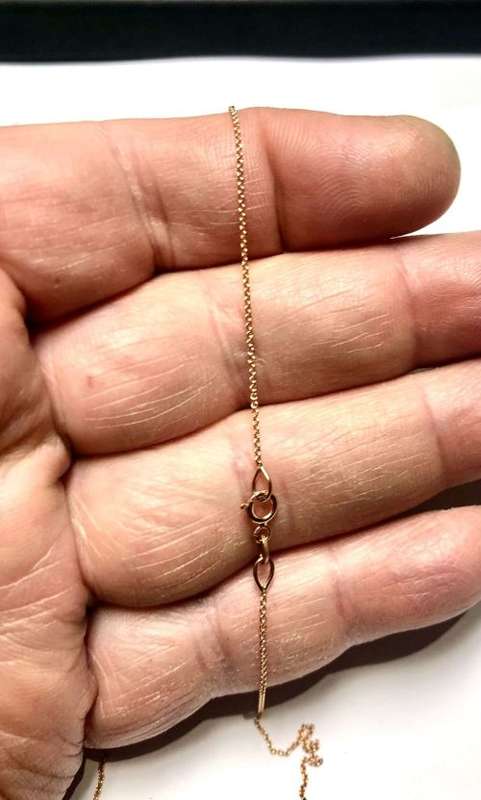 18 K - genuine 18 carat solid , Rose gold tiffany link Necklace- --------- cm 50 long