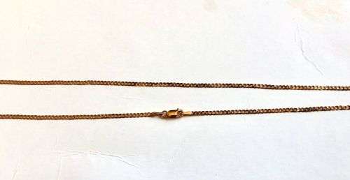 9k genuine,solid 9 carat Yellow Gold, bevelled curb necklace---------- cm 50 long -- mm 2.0 wide