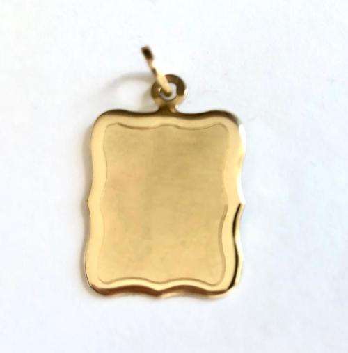 9Kt solid, 9 carat Gold- stunning rectangular medium size Disc----satin and shiny finish