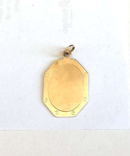 9Kt solid, 9 carat Gold- stunning Octagonal Disc----satin and shiny finish