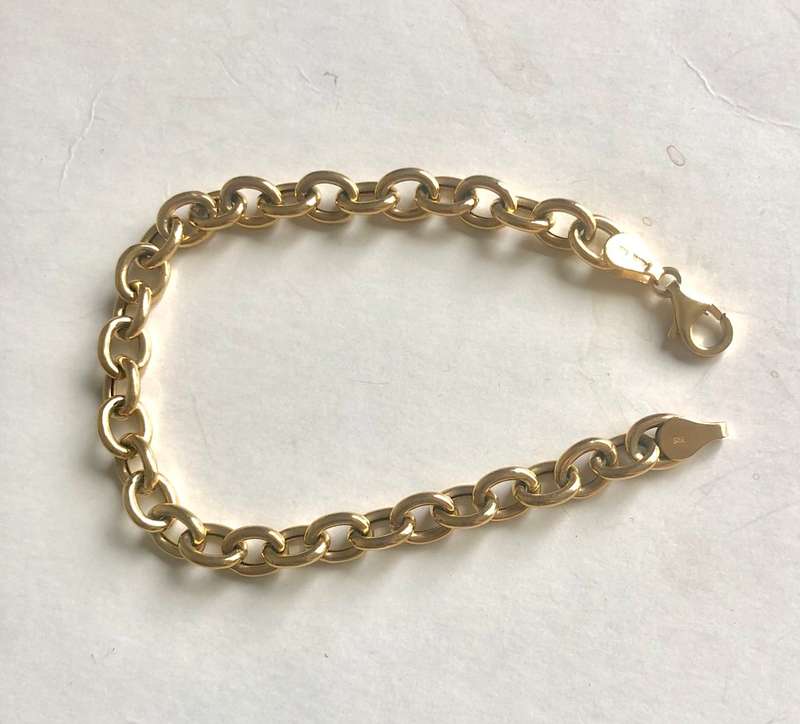 9K solid  9 carat  Gold,  Anchor bracelet Cm 19 long mm 6,5  wide