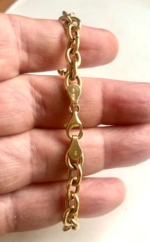 9K solid  9 carat  Gold,  Anchor bracelet Cm 19 long mm 6,5  wide