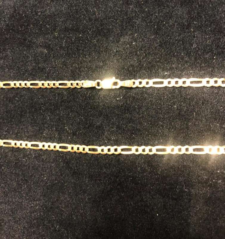 9k /solid 9 carat gold ---Yellow Figaro 3.0mm wide link chain ----60cm long