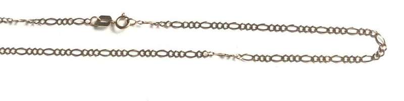 9k /solid 9  carat gold ---Yellow Figaro 3.1 link chain  ------- long 60cm ----- 1.9 mm wide