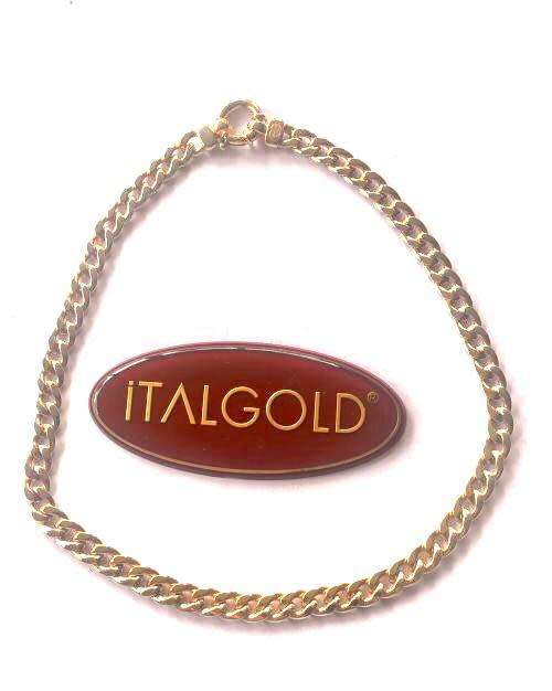 9k/ genuine 9 carat Yellow Gold, hollow curb necklace cm 50 -mm 8.5 wide