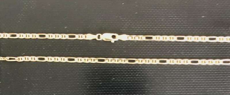 9k solid 9 carat Gold --Figarucci Link Necklace --- cm. 42 long ---- wide 2.0mm.