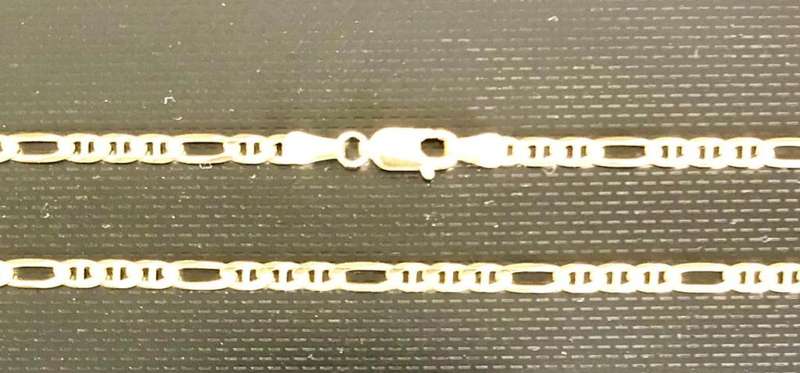 9k solid 9 carat Gold --Figarucci Link Necklace --- cm. 42 long ---- wide 2.0mm.