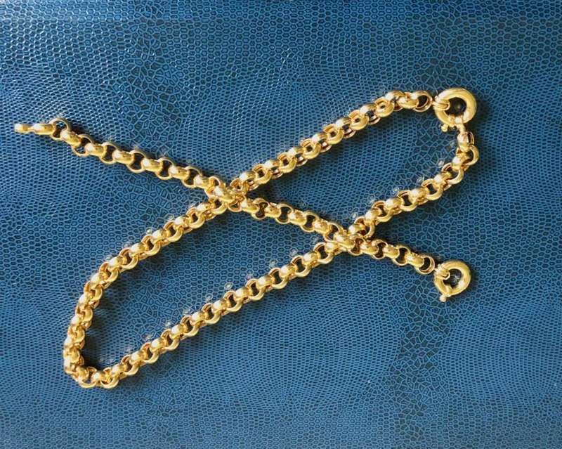 9k genuine,solid 9 carat Yellow Gold,Rolo` belcher 9.5 mm- set Necklace cm45 & Bracelet cm20 long