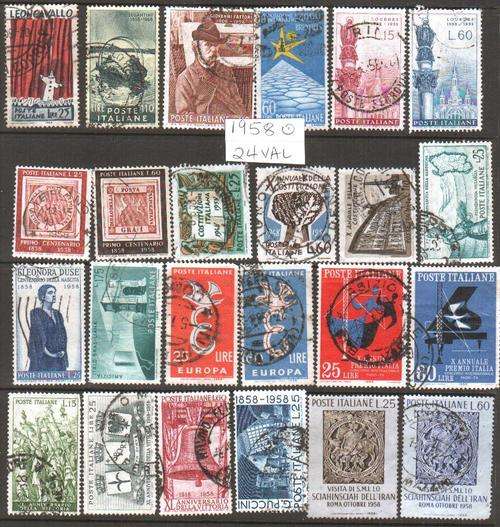 Italy Year 1958  -24 postally used ---- High Catalog Value all  in complete sets