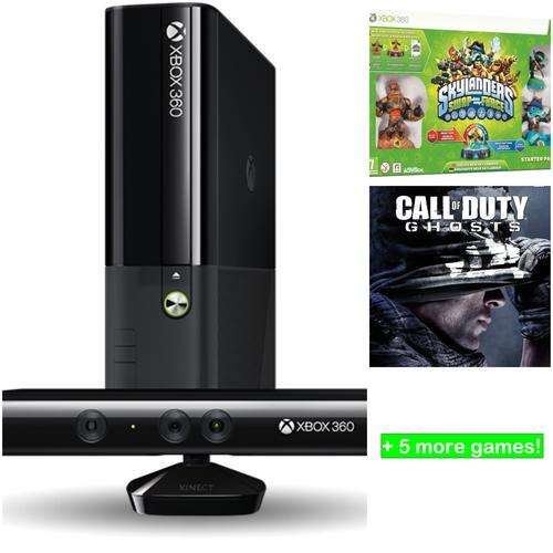XBox 360 bundle pack with Kinect, Skylanders and 6 games