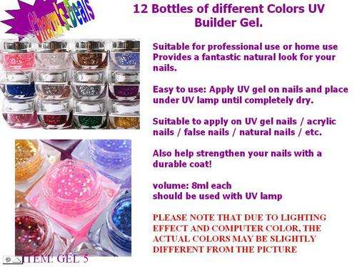 UV GEL BUILDER SET OF 12 BOTTLES