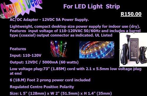 12 V 5 AMP POWER SUPPLY FOR LED LIGHTS