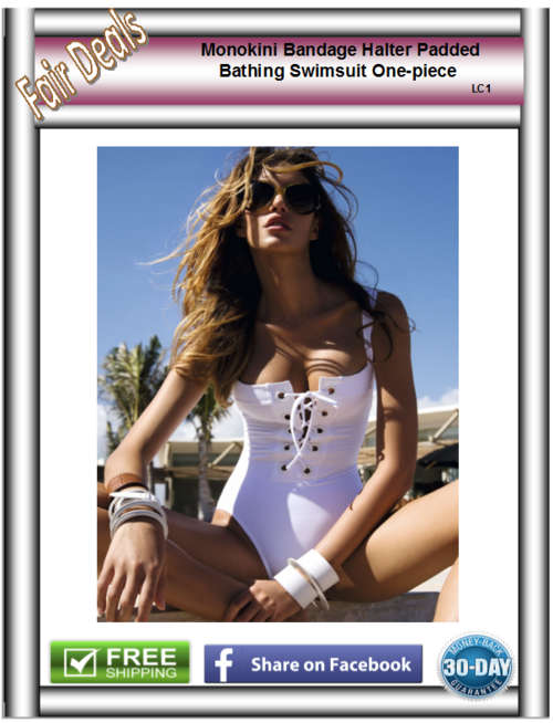 Monokini Bandage Halter Padded Bikini Bathing Swimsuit Swimwear 2016 One-piece