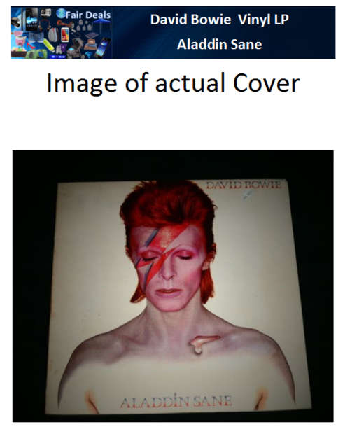 Vinyl LP David Bowie - Aladdin Sane RCA Vector  38-459