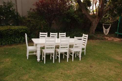8 Seater dining room table and chairs (Solid wood)