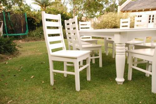 8 Seater dining room table and chairs (Solid wood)