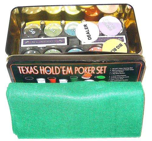 Poker Tin Set Texas Hold Play Casino Poker Nice Pub Game