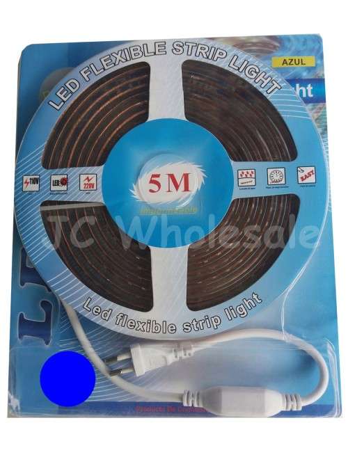 Double LED Flexible Strip Lights Blue Colour with power supply waterproof