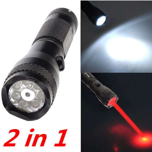 Laser with 7 Led Flashlight 2 in 1 Multi-Purpose Light Outdoor