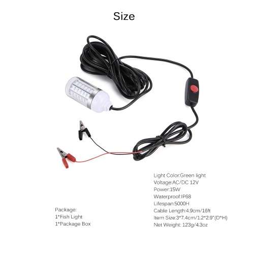 Fishing Underwater Green LED Light with 4.9m cord