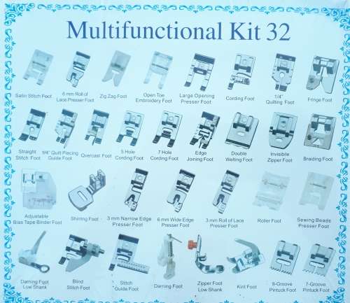 Domestic Sewing Machine Presser Feet Set for Brother Singer Janome etc 32 pcs