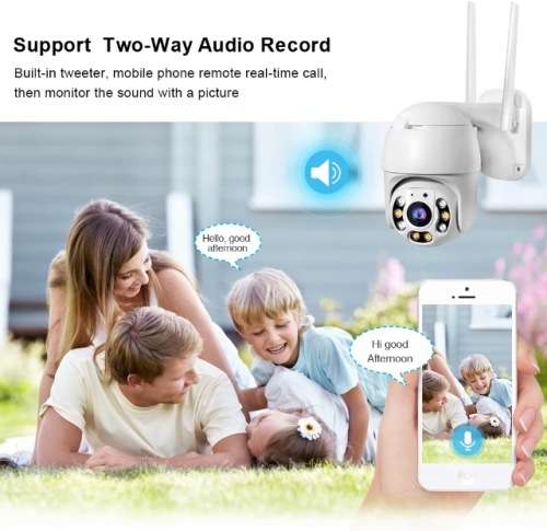 1080P PTZ Wifi Auto Tracking Motion Wireless Outdoor Security Camera with ICSEE App