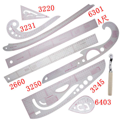Tailor armhole curve PVC ruler set 9 pcs