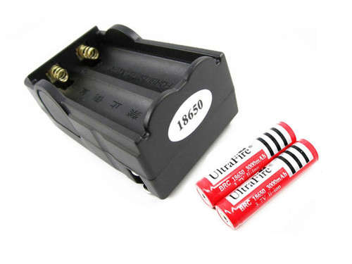2 x 3.7V 18650 3000mAh Protected Rechargeable Battery + One Charger