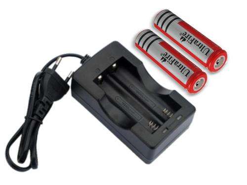 Battery 18650 Travel Charger Wired AC Digital Li-Ion EU + 2 x 18650 batteries