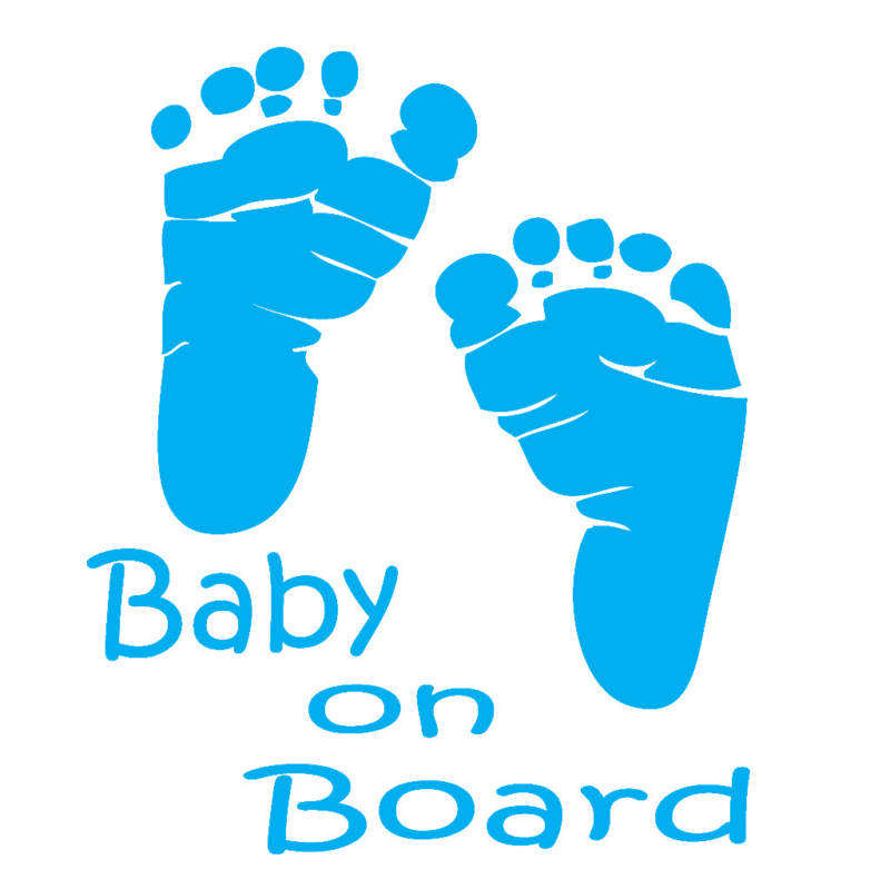 BABY ON BOARD- CAR WINDOW DECAL/STICKER BLUE