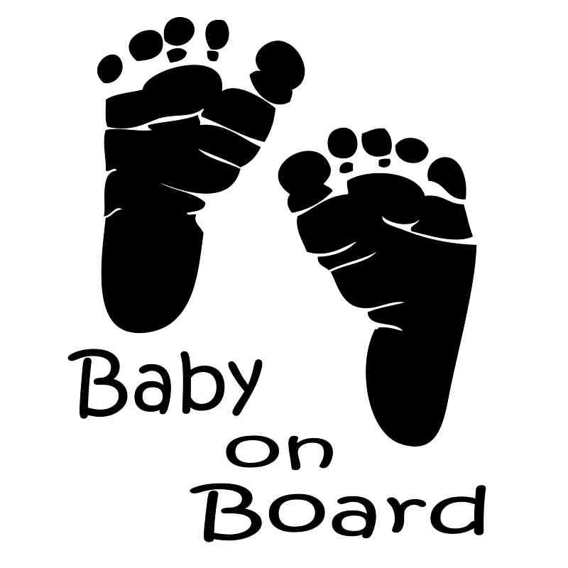 BABY ON BOARD- CAR WINDOW DECAL/STICKER BLACK