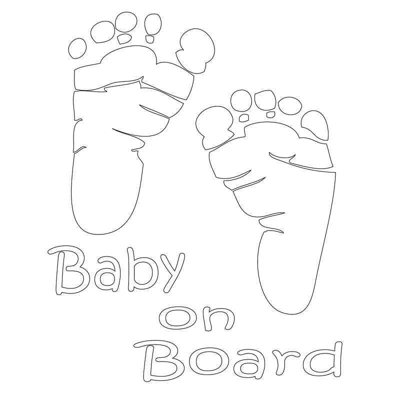 BABY ON BOARD- CAR WINDOW DECAL/STICKER WHITE