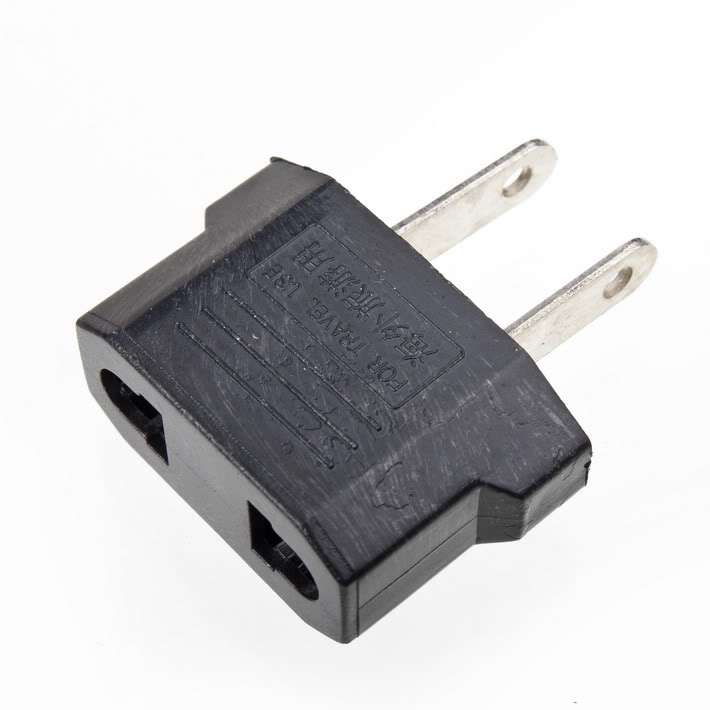 EU/AU to US AC POWER PLUG ADAPTER TRAVEL CONVERTER NEW Black